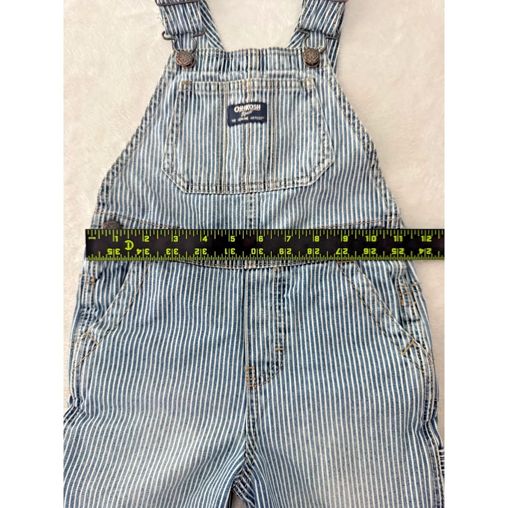 Vintage OshKosh B'Gosh Vestbak Hickory Stripe Overalls 4T Railroad Denim - Picture 8 of 13